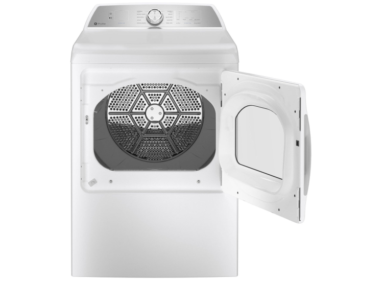 GE Profile 7.4 Cu. Ft. White Gas Dryer With Sanitize Cycle And Sensor Dry - PTD60GBSRWS