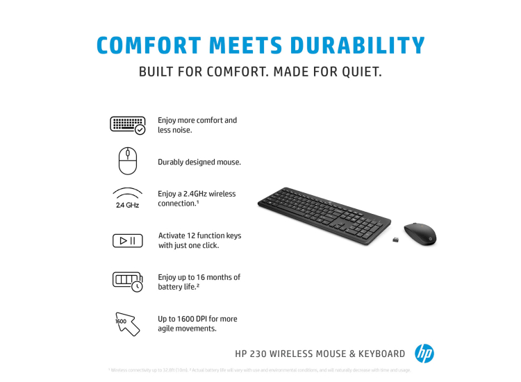HP 230 WIRELESS Mouse and Keyboard Combo UK Version Black £19.99 HP 230 WIRELESS Mouse and Keyboard Combo UK Version Black £19.99