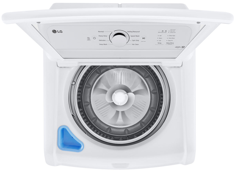 LG Top Load Washer 4.1 Cu. Ft. With Agitator And SlamProof Glass Lid in White - WT6105CW
