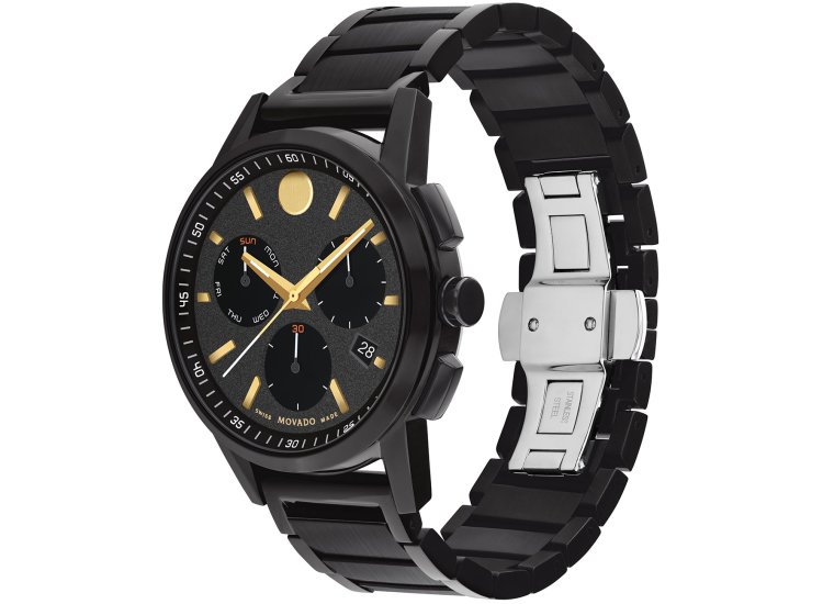 Movado Museum Sport Black Dial PVD Stainless Steel Watch 0607802