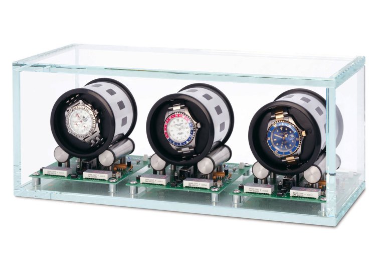 Orbita Tourbillon Three Crystal Glass Watch Winder W35003