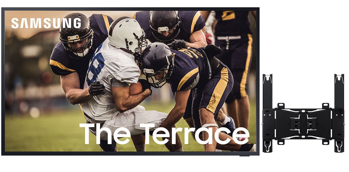 samsung 65 the terrace qled 4k outdoor smart hdtv tv mount package samspack8