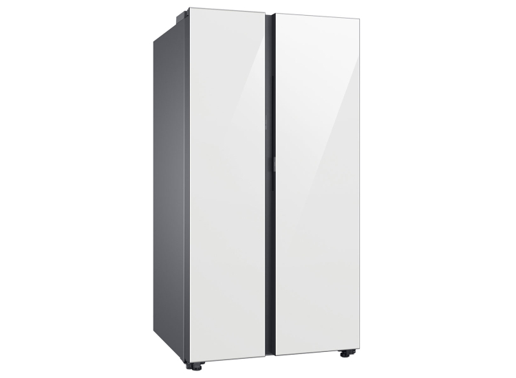 Samsung ADA Bespoke 28 Cu. Ft. Side-By-Side Refrigerator With Beverage Center 36-Inch Wide in White Glass - RS28CB760012AA
