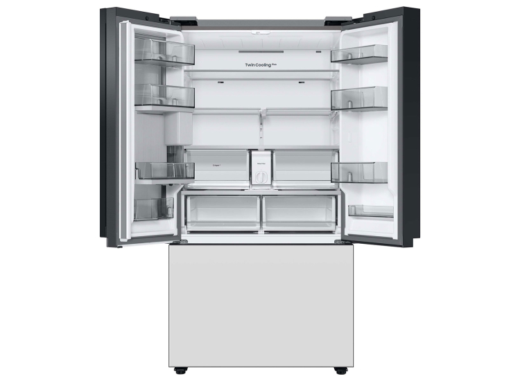 Samsung Bespoke 30 Cu. Ft. 3-Door French Door Refrigerator 36-Inch Wide ADA in White Glass - RF30BB660012AA