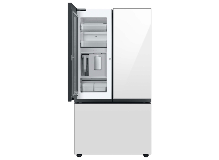 Samsung Bespoke 30 Cu. Ft. 3-Door French Door Refrigerator 36-Inch Wide ADA in White Glass - RF30BB660012AA