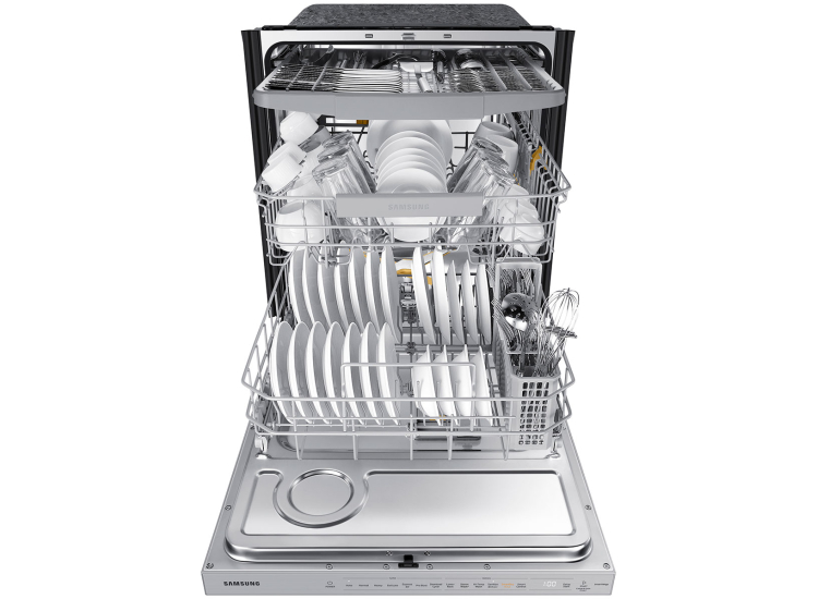 Samsung 24" White Glass BESPOKE Smart Dishwasher With StormWash+ 42dBA With Smart Dry - DW80BB707012AA