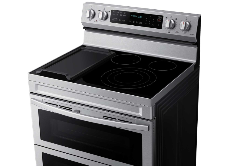 Samsung 6.3 Cu. Ft. Fingerprint Resistant Stainless Steel Smart Freestanding Electric Range With Flex Duo, No Preheat Air Fry & Griddle - NE63A6751SS/AA
