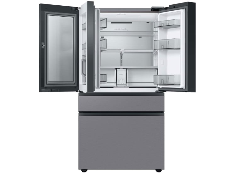 Samsung 29 Cu. Ft. Bespoke 4-Door French Door Refrigerator With Beverage Center 36-Inch Wide in Stainless Steel - RF29BB8600QLAA