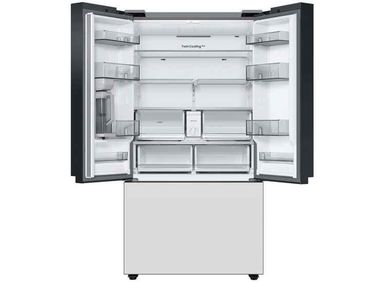 Samsung Bespoke 30 Cu. Ft. 3-Door French Door Refrigerator 36-Inch Wide ADA in White Glass - RF30BB620012AA