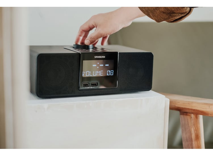 Sangean Walnut Cabinet Digital Tuning Clock Radio - RCR-40