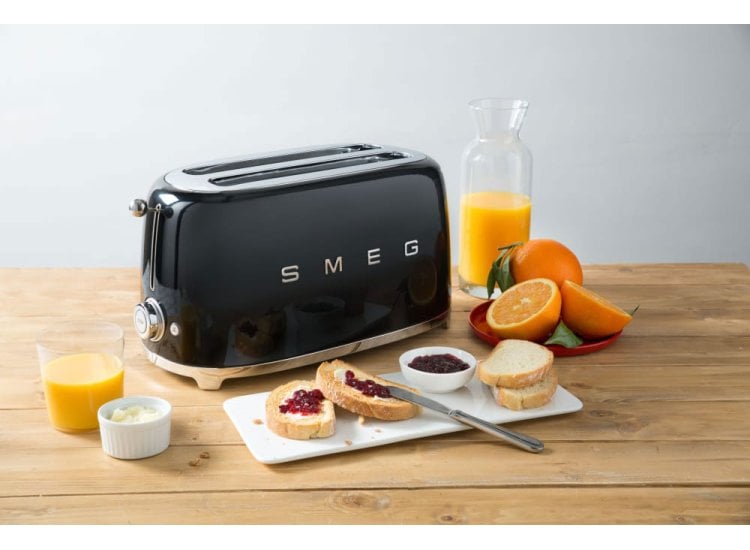HOT Retro Style Smeg Slice Black Toaster Smeg 50's Retro Style