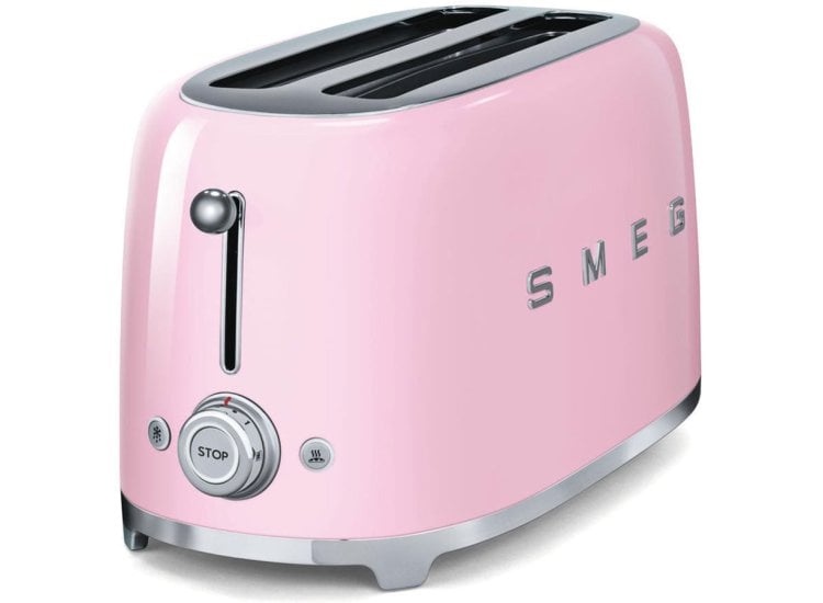 Smeg 50's Retro Style Pink Slice Toaster TSF02PKUS