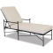 Sunset West Provence Chaise in Century Pewter | Canvas Flax Sunbrella