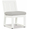 Sunset West Newport Armless Side Dining Chair in Satin White | Cast Silver Sunbrella