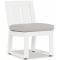 Sunset West Newport Armless Side Dining Chair in Satin White | Cast Silver Sunbrella