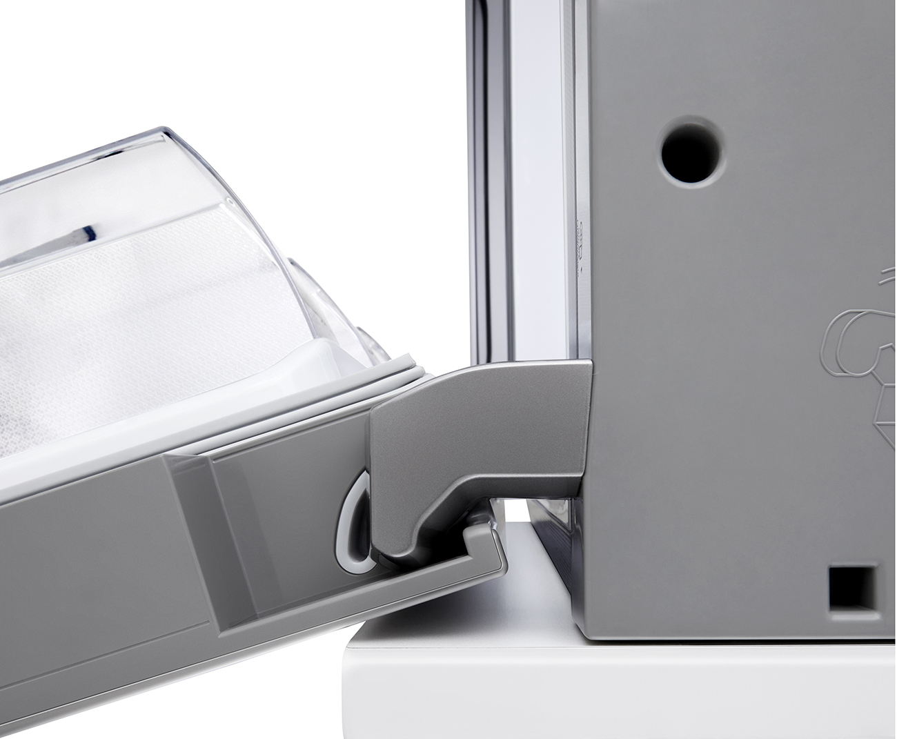 Hinge Fully Open View of LG Refrigerator