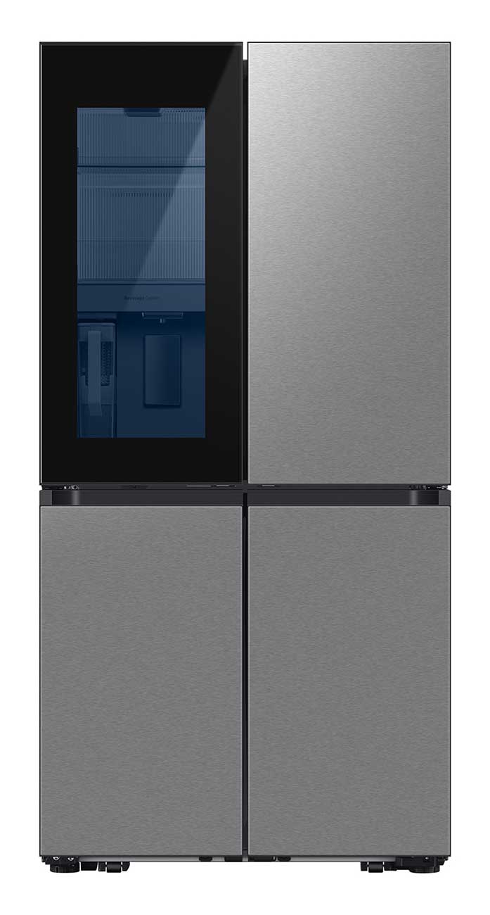 Front of Samsung Refrigerator with Lights On