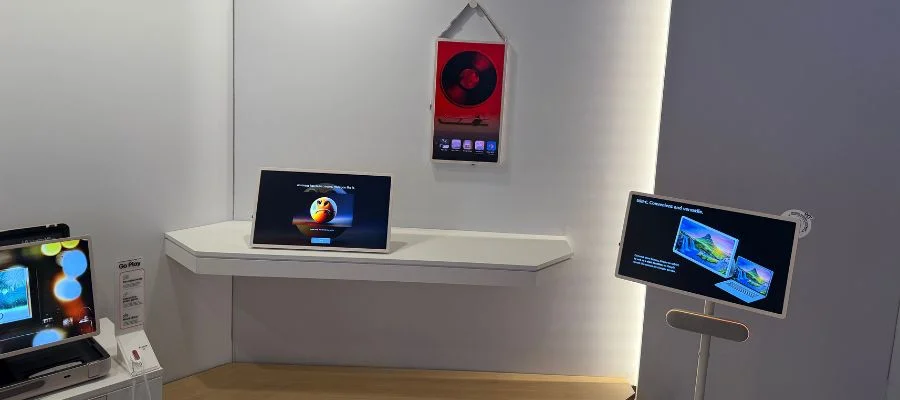 multiple configurations of the LG StanbyME 2 portable display
