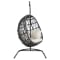 Sunset West Milano Hanging Chair in Charcoal Grey | Echo Ash Sunbrella