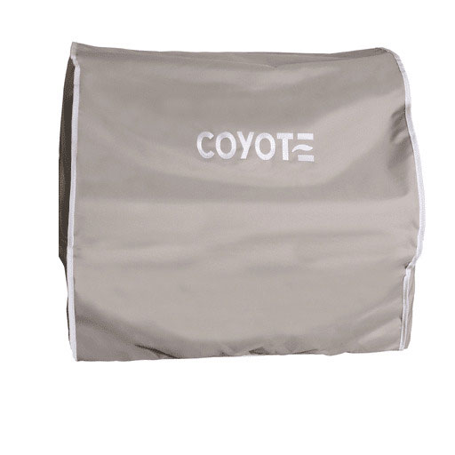 full front view of grill cover in gray