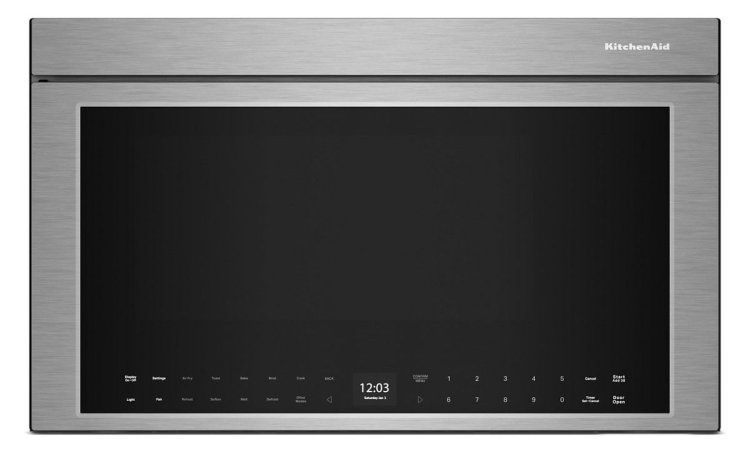 Large image of KitchenAid Stainless Side-By-Side Refrigerator & Electric Convection Range Package