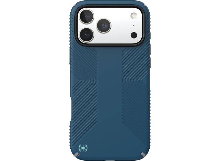 Speck Presidio2 Grip MagSafe Case for iPhone 17 Pro Max in Deep Sea/Silver Metallic - 150985-3261 Speck Presidio2 Grip MagSafe Case for iPhone 17 Pro Max in Deep Sea/Silver Metallic - 150985-3261