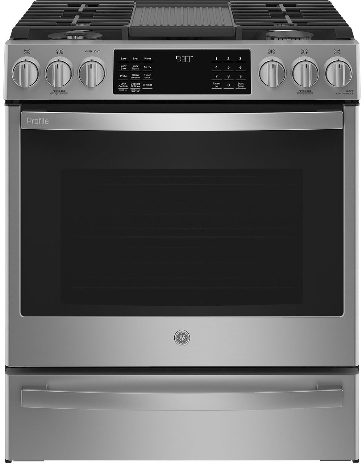 Larger image of GE Profile 30" Smart Slide-In Gas Range With Air Fry