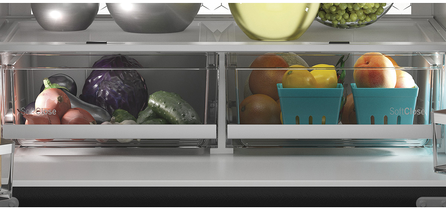 Fruit and vegetable bins.