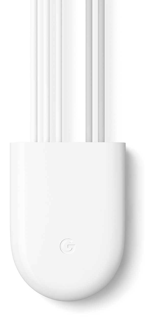 Front view of the Google Nest Power Connector in snow finish