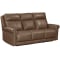 Flexsteel Alexander Power Reclining Sofa with Console, Power Headrest, Lumbar in Tawny Leather