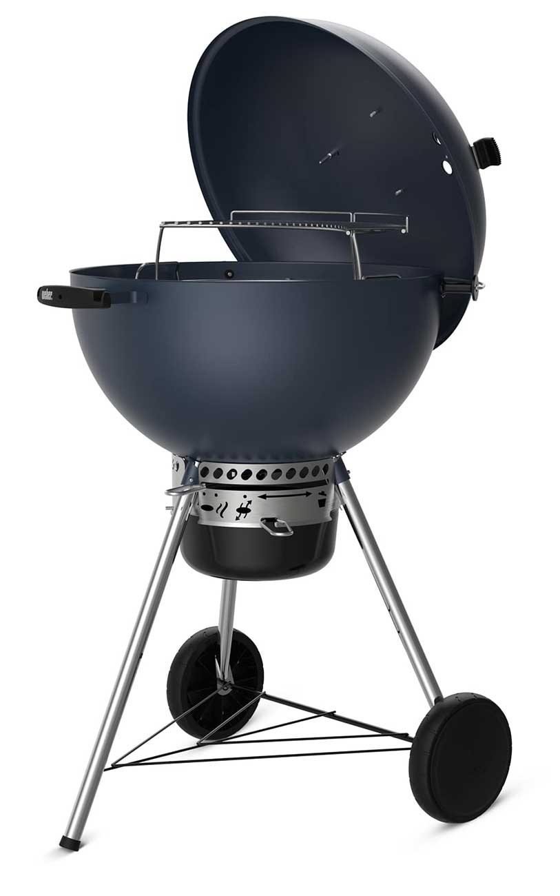 Front Left view of 22-Inch Charcoal Grill (Open)