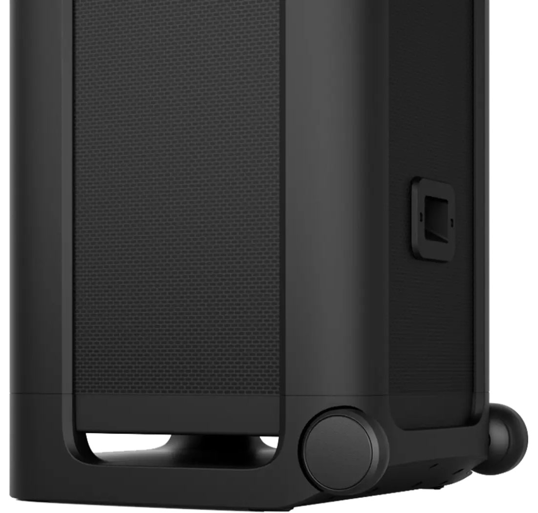 Rear View of Sony  Bluetooth Portable Speaker Wheels