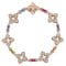Roberto Coin Venetian Princess Carnival Pave Diamond and Mixed Baguette Flower Bracelet in 18K Rose Gold