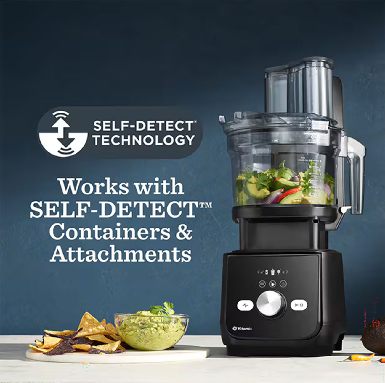 Infographic view of Vitamix Ascent X5 self detect technology
