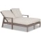 Sunset West Laguna Double Chaise in Driftwood | Canvas Flax Sunbrella