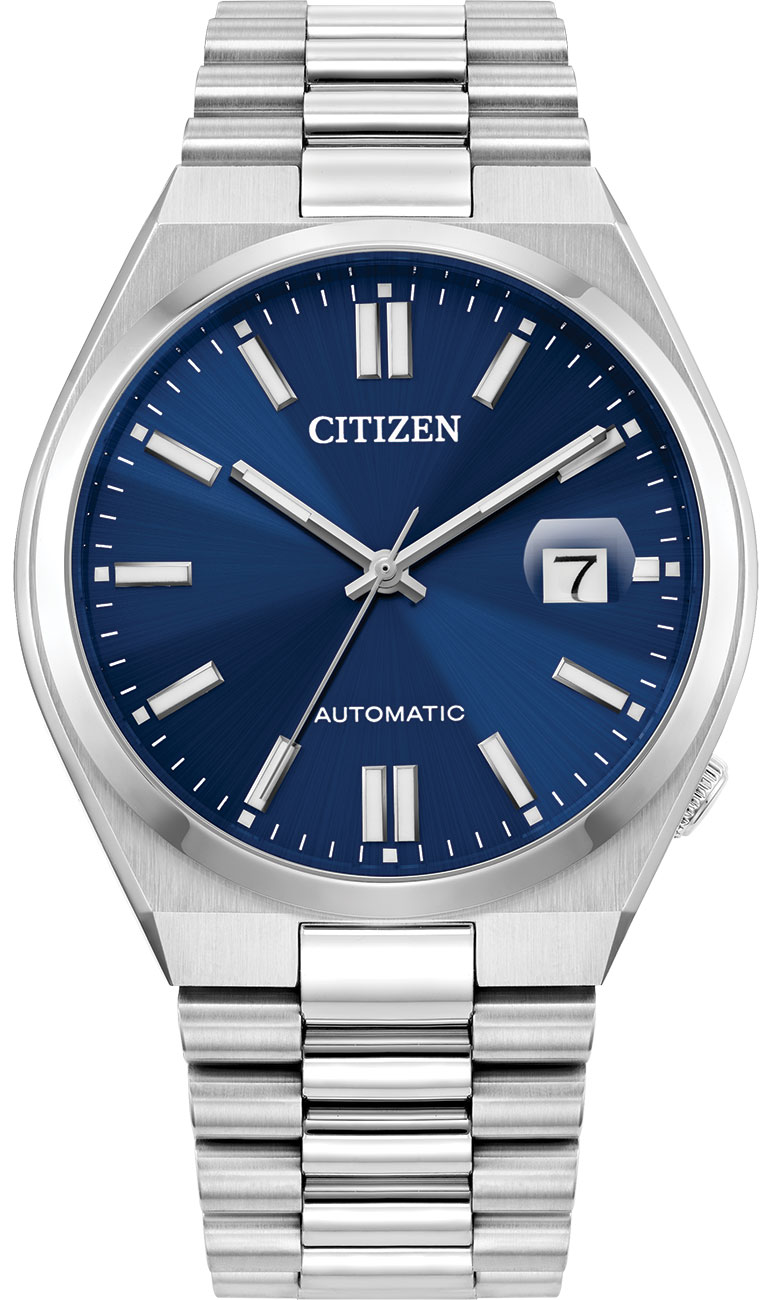 Front view of Citizen Tsuyosa 40mm with sunray blue dial watch