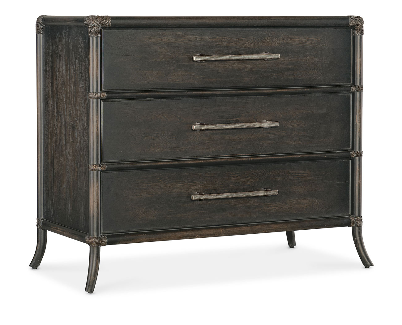 Hooker Furniture Bedroom Retreat Pole Rattan Chest in Black Sand