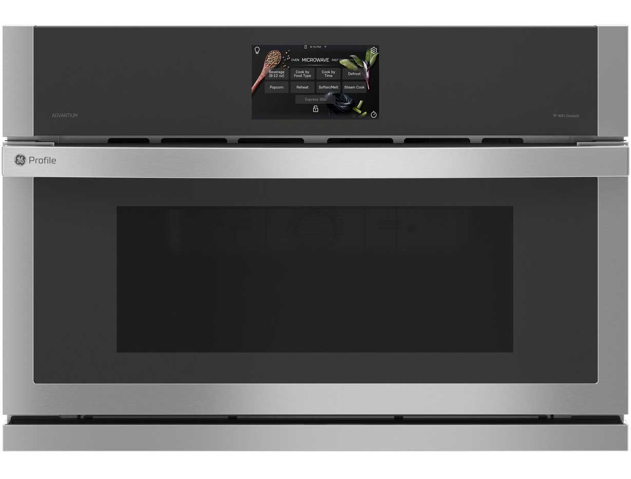 Front View of GE Profile Microwave Oven