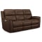 Flexsteel Henry Power Reclining Sofa w/ Power Headrests & Lumbar in Burnt Umber Leather