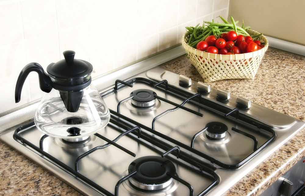 Clean and organized gas stove top