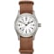 Hamilton Khaki Field Mechanical White Dial Brown Leather Watch, 38mm