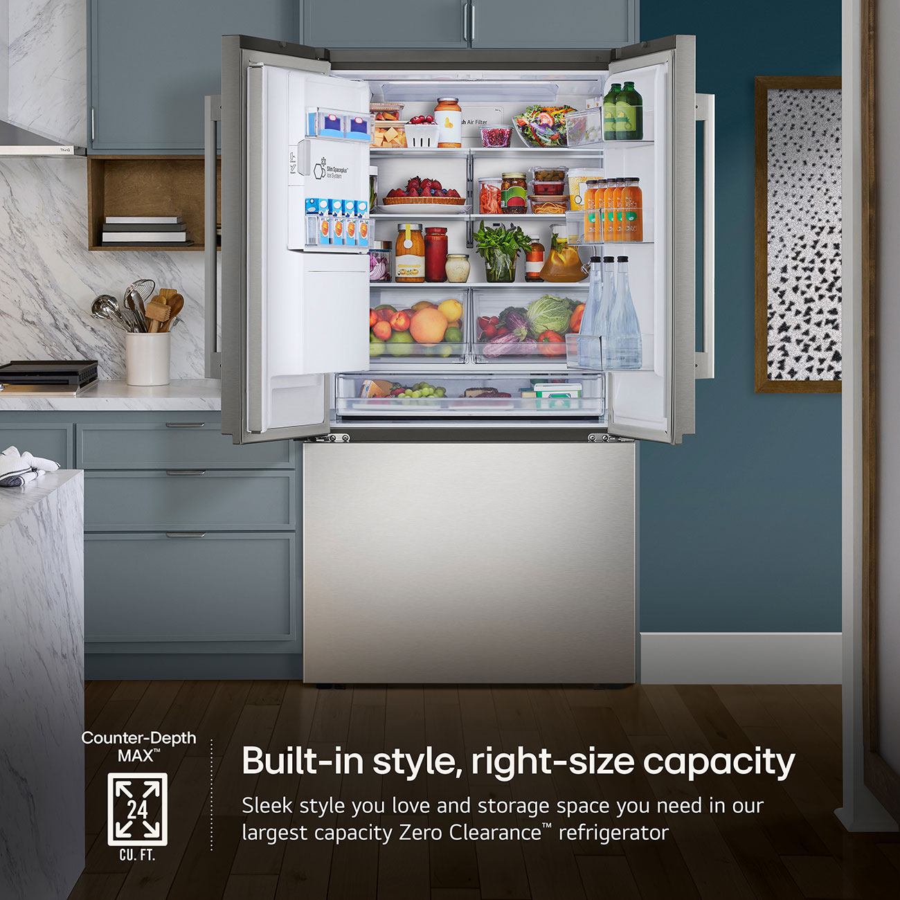 Alternate view of LG 23.7 Cu. Ft. 3-Door French Door Refrigerator 36-Inch Wide ADA in PrintProof Stainless Steel - LF24Z6530S