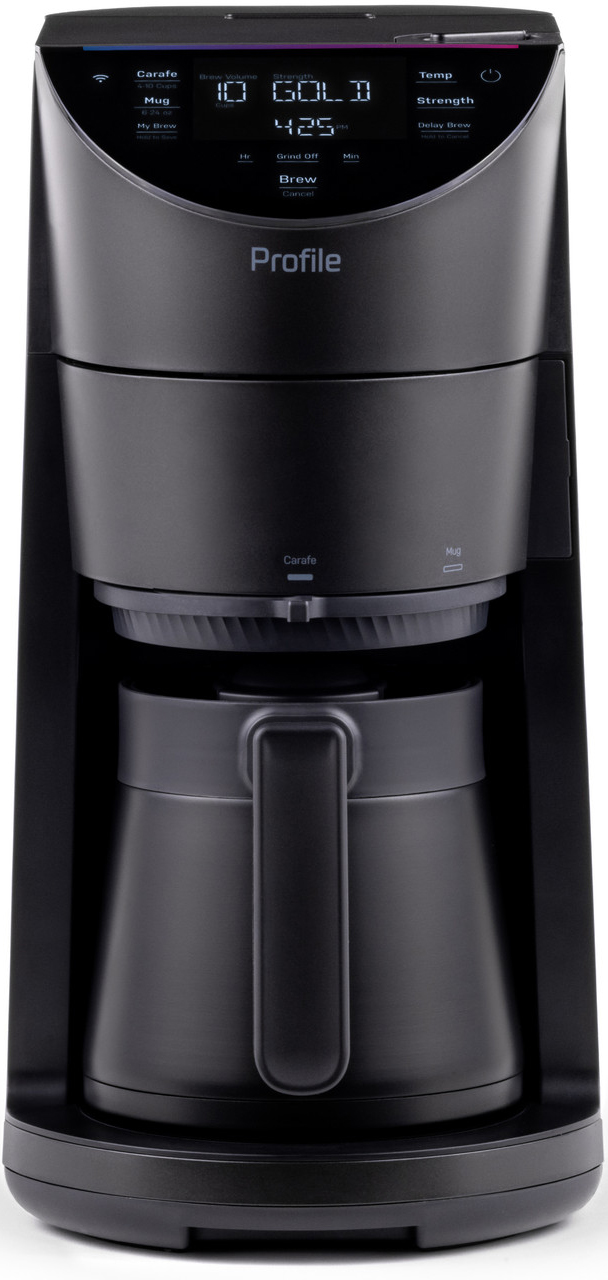 GE Profile Smart Grind and Brew Coffee Maker with Podless Single Serve in Carbon Black - P7CGAAS6TBB