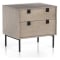 Four Hands Carly Nightstand with 2 Drawers in Gray Wash Veneer