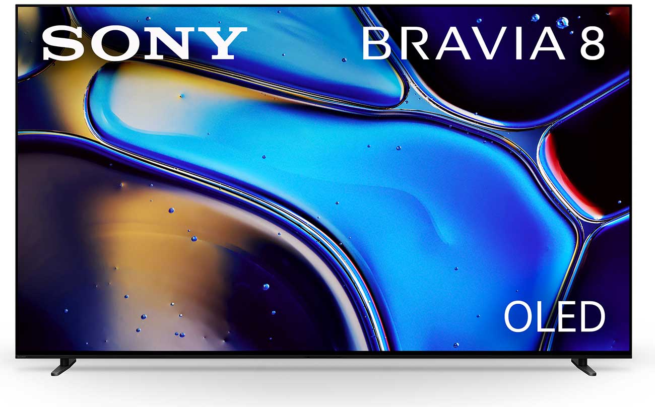 Front View Of The Sony BRAVIA 8 OLED TV In Black Finish