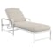 Sunset West Sabbia Chaise in Natural | Satin White | Echo Ash Sunbrella