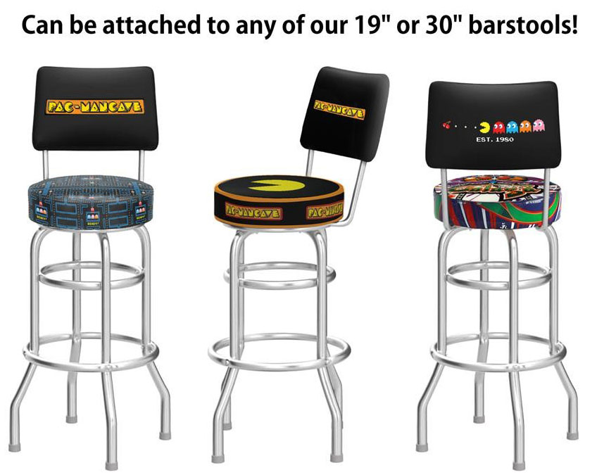 Front and Side View of Mamco Barstool Backrest with Barstools