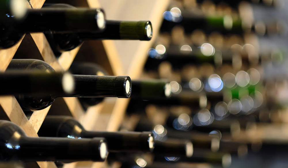 Wine Bottles Stored in Cellar