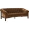 Classic Home Sansa Sofa in Bronze Fabric | Warm Brushed Oak Wood
