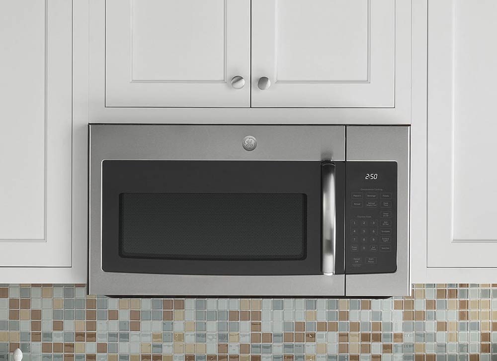 Clean up image of an above range microwave